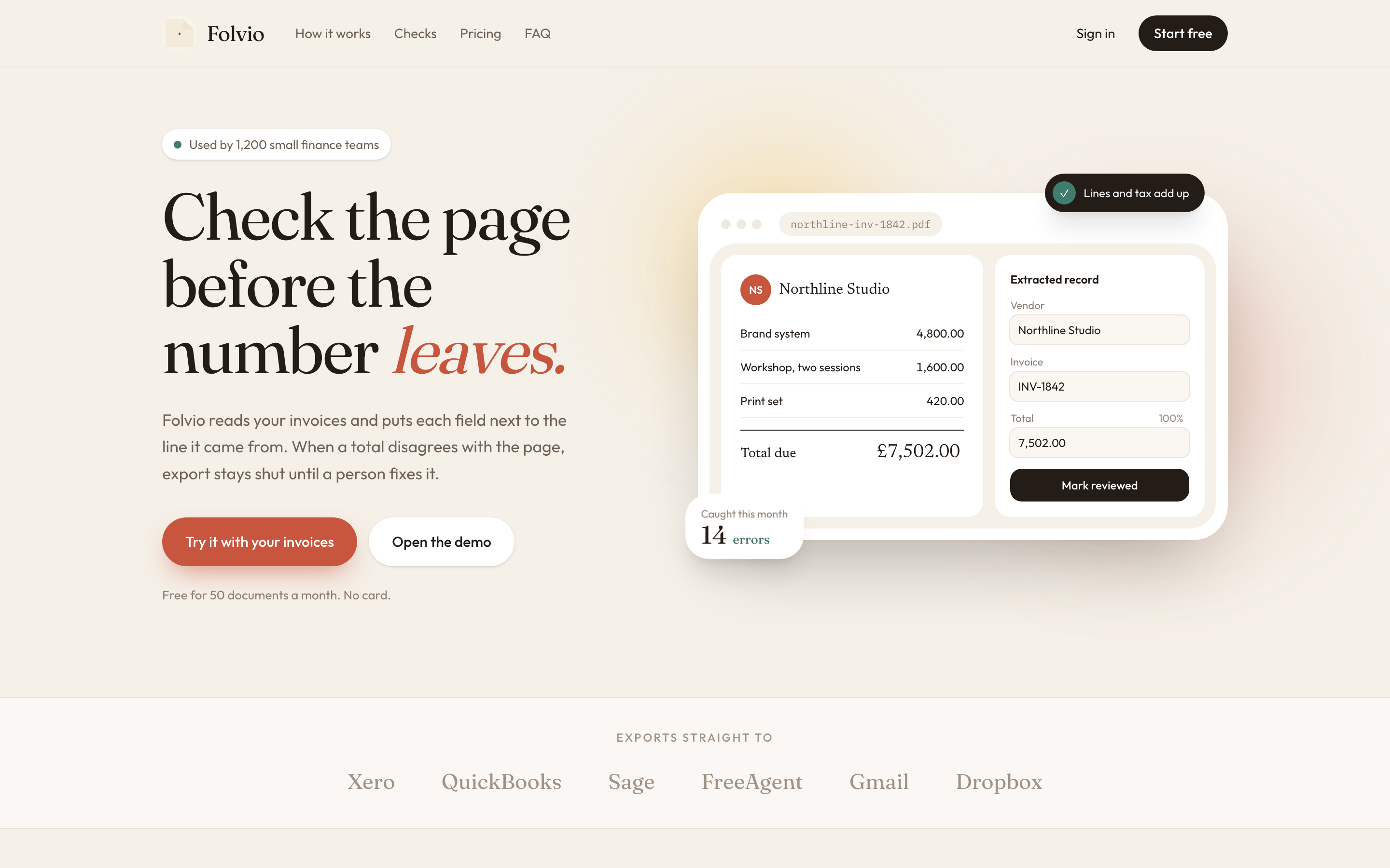 Folvio homepage