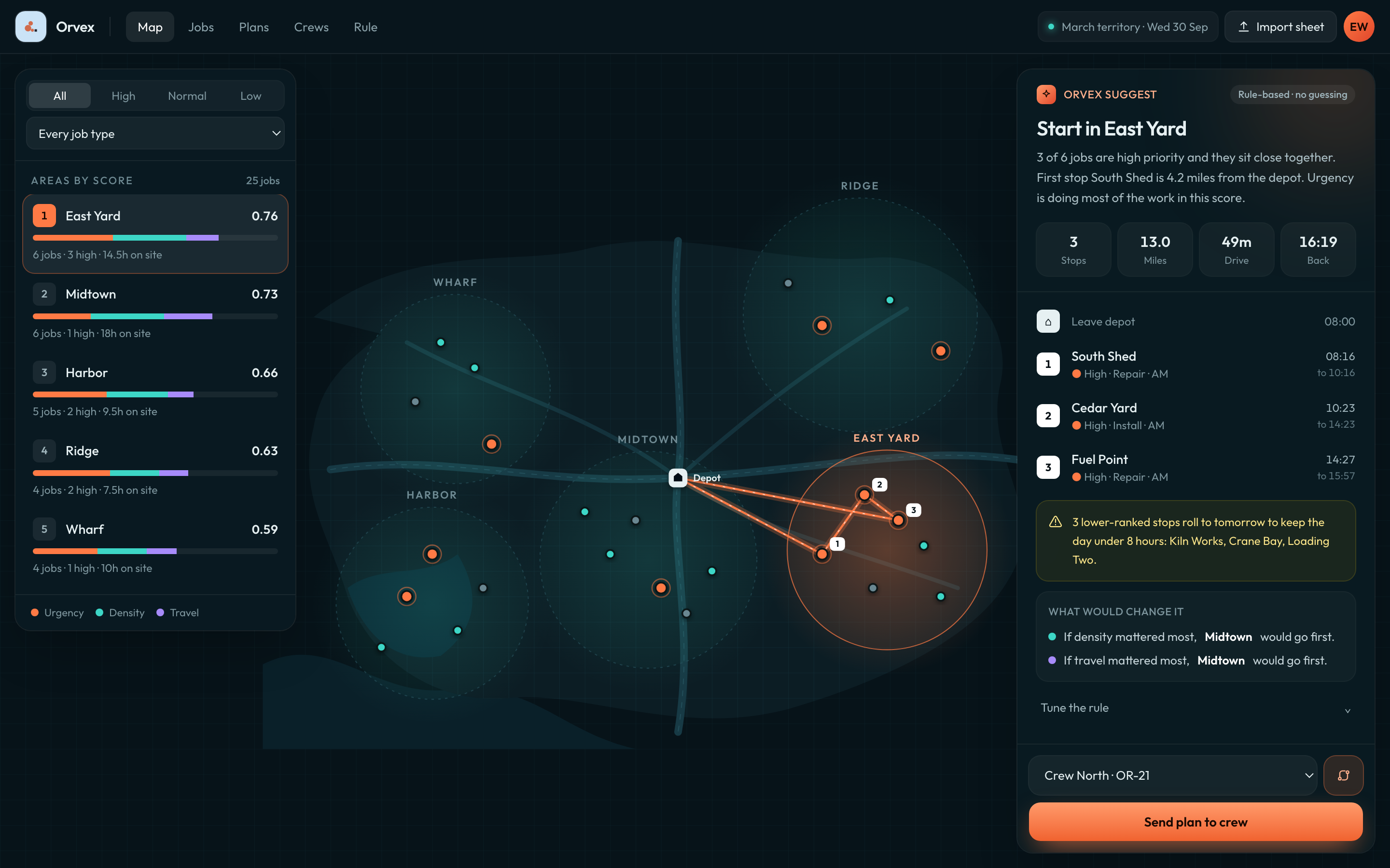 Orvex territory map