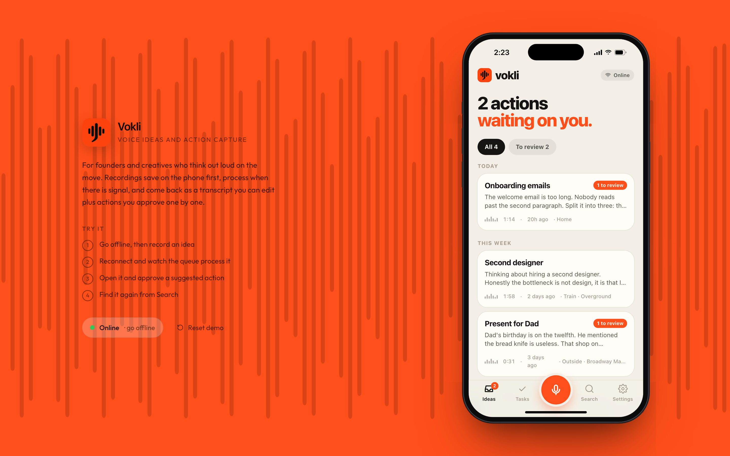Vokli voice notes